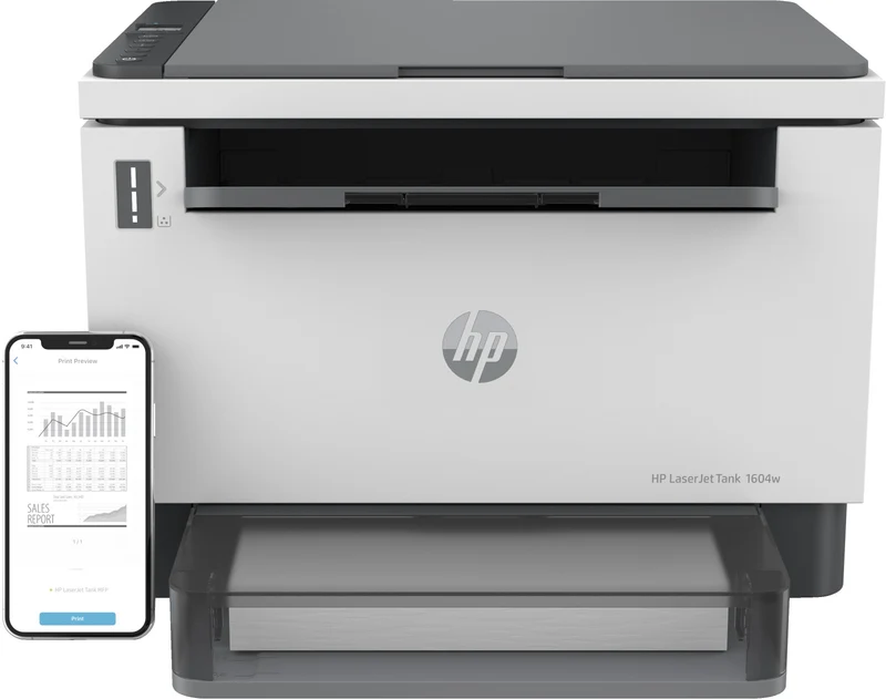 HP LaserJet Tank 1604w Stampante Multifunzione Laser B/N 22 PPM Wi-Fi