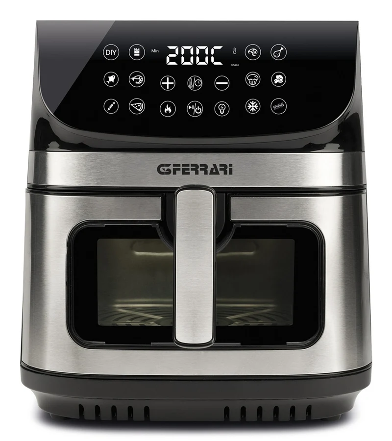 G3 Ferrari Friggitrice ad Aria G10215 Friggisano Star 9L 2200W 12 Programmi Display Digitale Touch Nero Inox