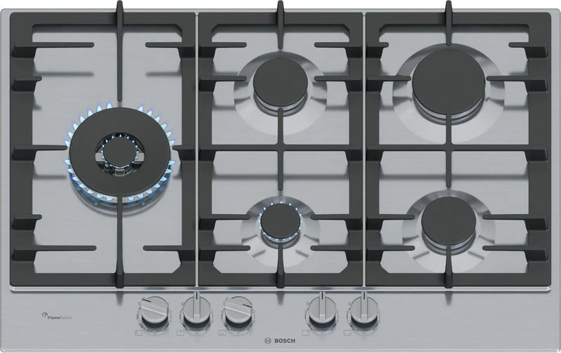 Bosch Serie 6 PCS7A5I90 Piano cottura a gas 75 cm 5 fuochi Acciaio inox da incasso