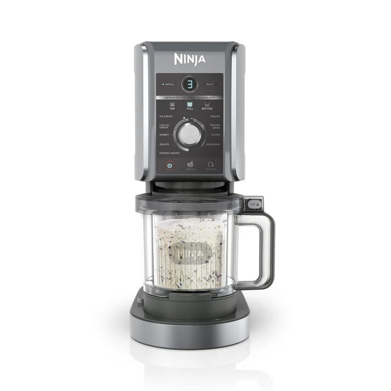 Ninja CREAMi Deluxe NC502EU Gelatiera 10 Programmi 2 Vasetti 0,709 L 800 W Nero/Argento