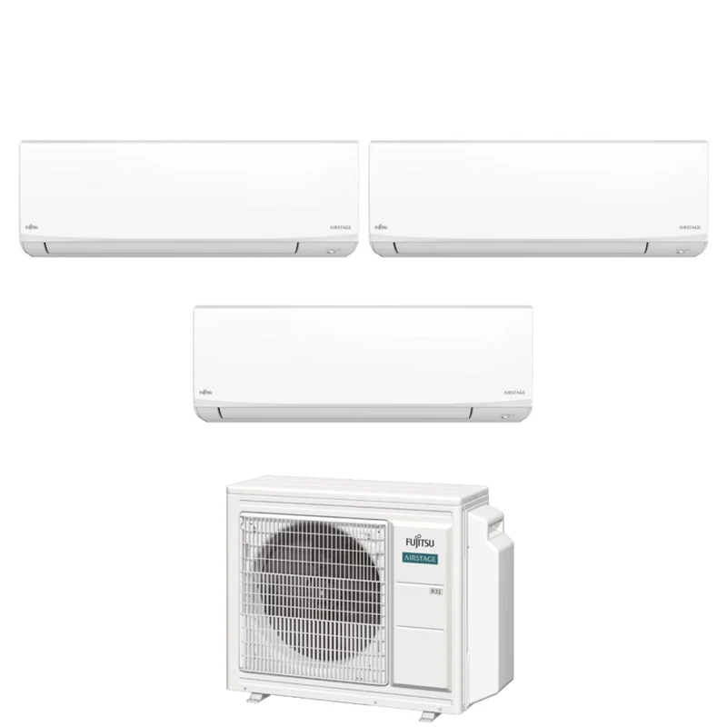 Condizionatore Trial Split Fujitsu KJ White 7+7+12 con AOEG18KBCA3 R-32 Wi-Fi Integrato