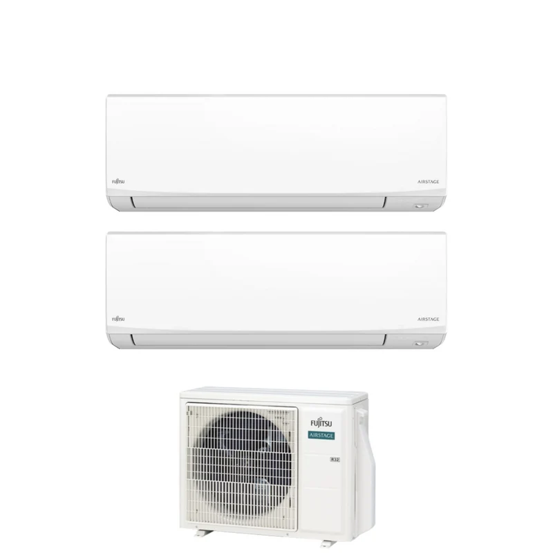 Condizionatore Dual Split Fujitsu KJ White 7+12 con AOEG14KBCA2 R-32 Wi-Fi Integrato