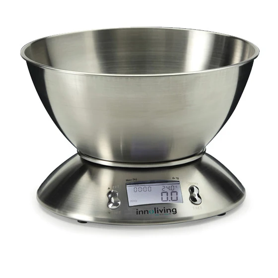 Innoliving INN-127 Bilancia da Cucina Digitale 5kg Acciaio Inox LCD Retroilluminato