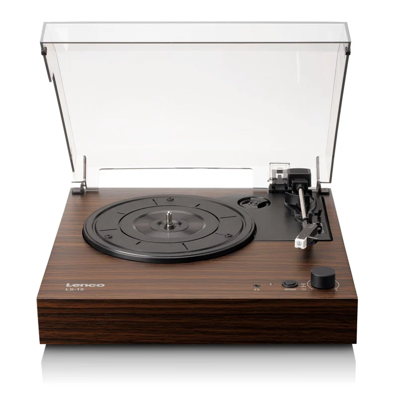 Lenco Giradischi LS-15WD Bluetooth Marrone Legno con 2 Altoparlanti 33/45 Giri