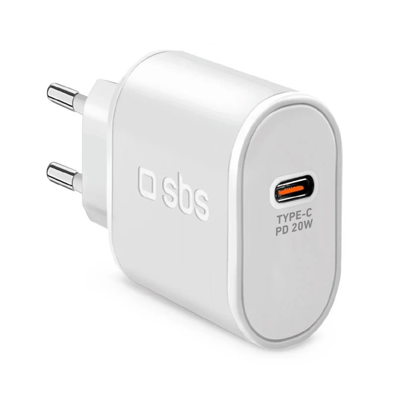 SBS Alimentatore da Parete USB-C 20W Power Delivery TETR1CPD20 Bianco