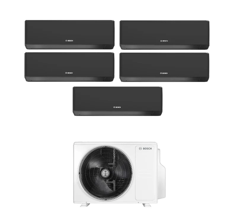 Condizionatore Penta Split Bosch CLIMATE 7000i Black 9+9+9+9+9 con 5000M 125/5 E R-32 Wi-Fi Integrato