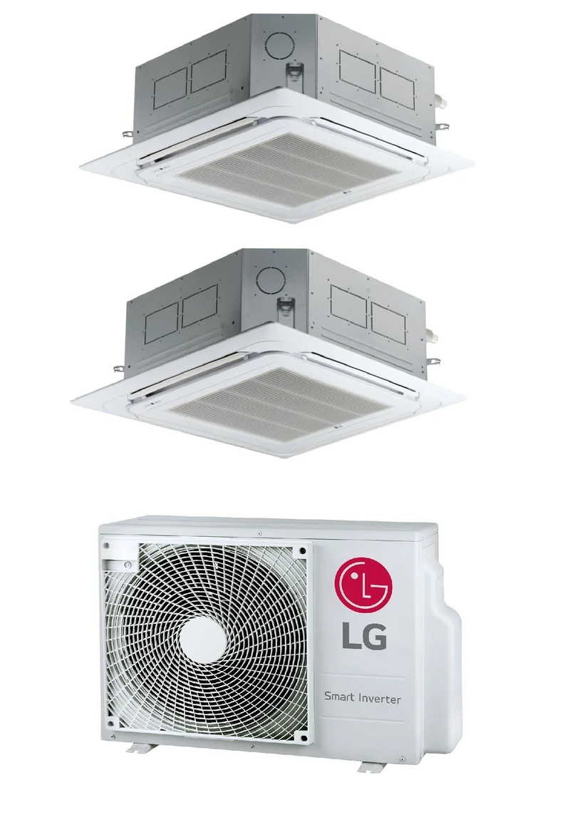 Condizionatore a Cassetta Dual Split LG Standard 12+12 Btu con MU2R17 R-32 Wi-Fi Optional con Pannello