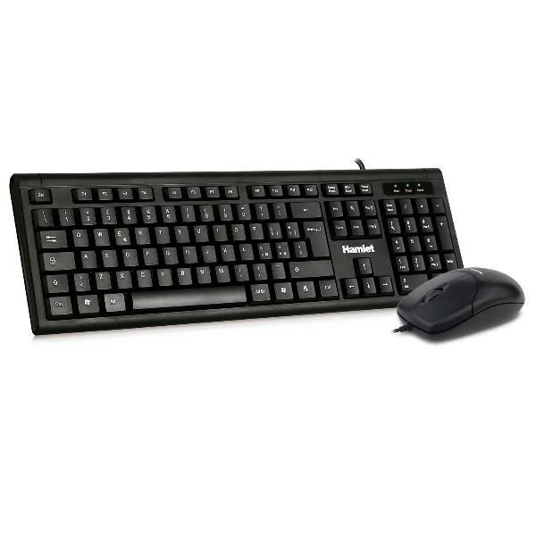Hamlet Kit Tastiera e Mouse USB Nero Layout Italiano 1000 DPI XKKMICEU200