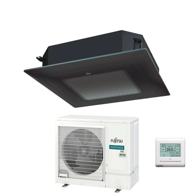 Condizionatore a Cassetta Fujitsu KR Eco Circular Flow Black 36000 Btu AUXG36KRLB Monofase R-32 Wi-Fi Optional con Griglia e Filocomando