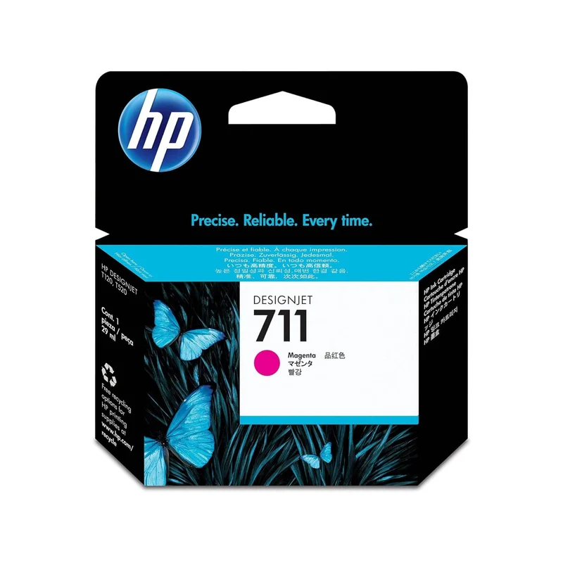 HP 711 Cartuccia Originale Magenta per Stampanti DesignJet T120 T125 T130 T520 T525 T530