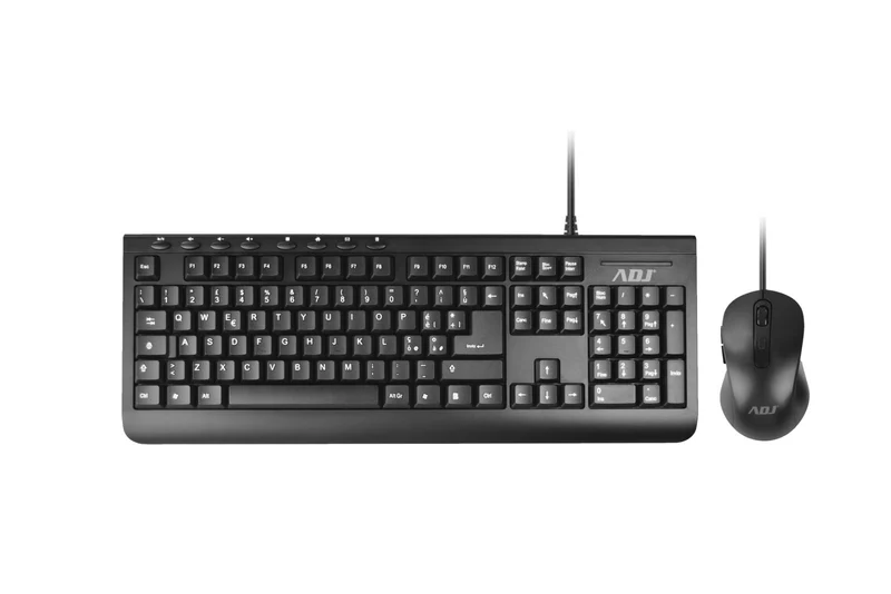 ADJ Kit Tastiera e Mouse KT108 Pure Evo USB QWERTY Italiano 113 Tasti Mouse Ottico 6 Tasti 3600 DPI Nero