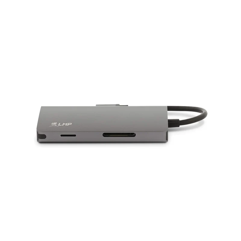 LMP Mini Dock USB-C 8 Porte HDMI 4K@60Hz Ethernet Gigabit 3x USB 3.0 SD/microSD Power Delivery Alluminio Grigio Siderale