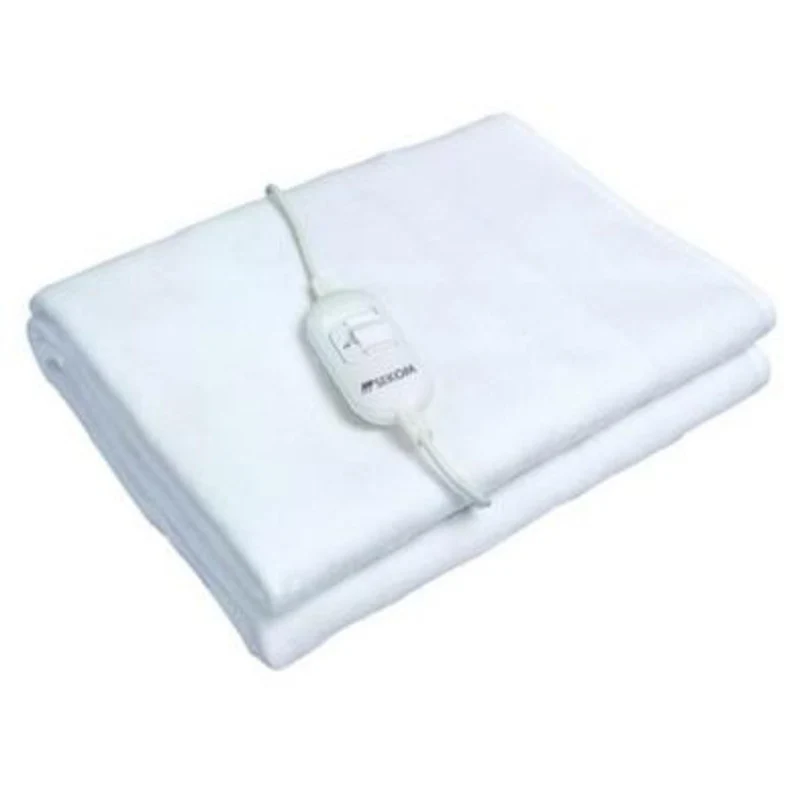 SEKOM Termocoperta Elettrica TCE1PW 60W 80x150 cm 2 Temperature Poliestere Antiallergico Bianco
