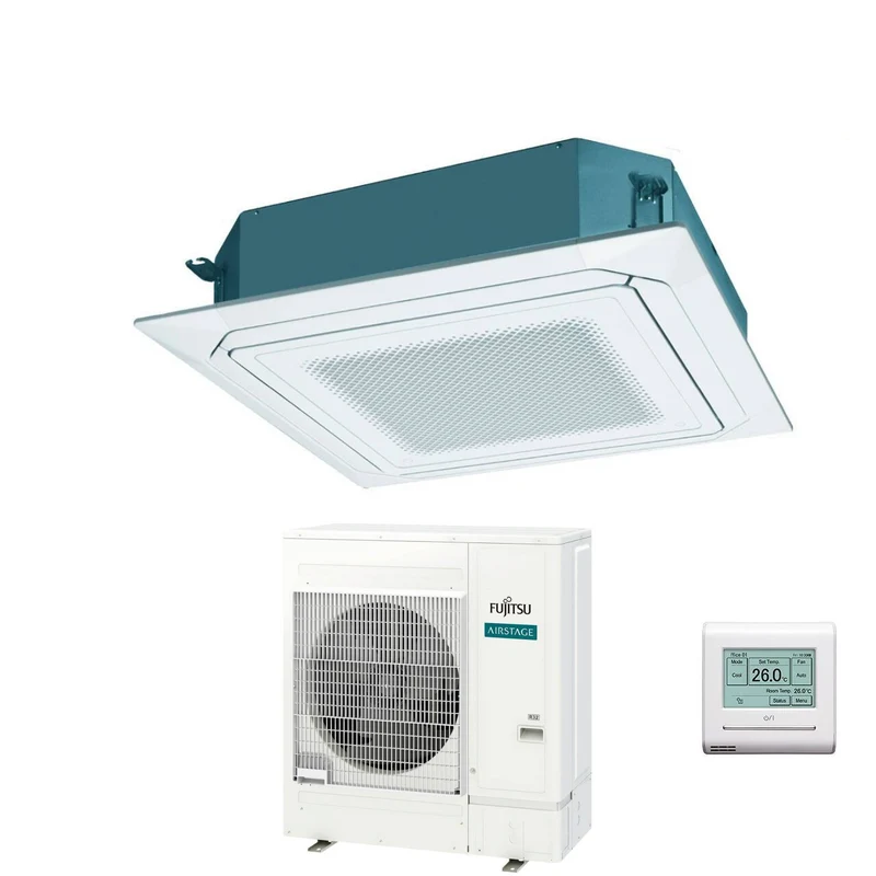 Condizionatore a Cassetta Fujitsu KR Eco Circular Flow White 54000 Btu AUXG54KRLB Monofase R-32 Wi-Fi Optional con Griglia e Filocomando