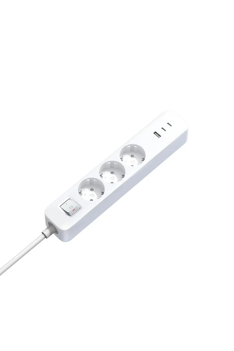 Xiaomi Power Strip Multipresa 20W (2C1A) BHR07UKEU – 3 Prese Schuko, 2x USB-C 20W, 1x USB-A 18W, Materiale Ignifugo, Bianco