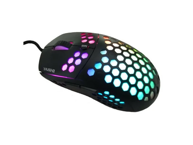 YASHI ACEY100 Mouse Gaming Ottico 6400 DPI 6 Tasti Nero Multi Colore