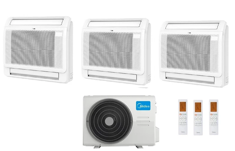 Condizionatore Trial Split Console Midea 9+9+12 btu con M3OG-21HFN8-Q R-32 Wi-Fi Optional