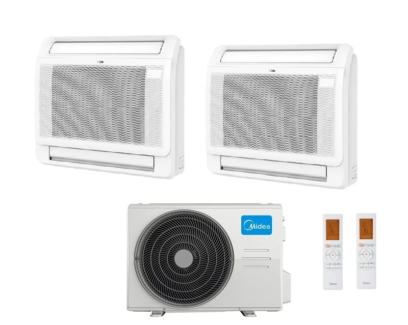 Condizionatore Dual Split Console Midea 9+12 btu con M2OH-14HFN8-Q R-32 Wi-Fi Optional