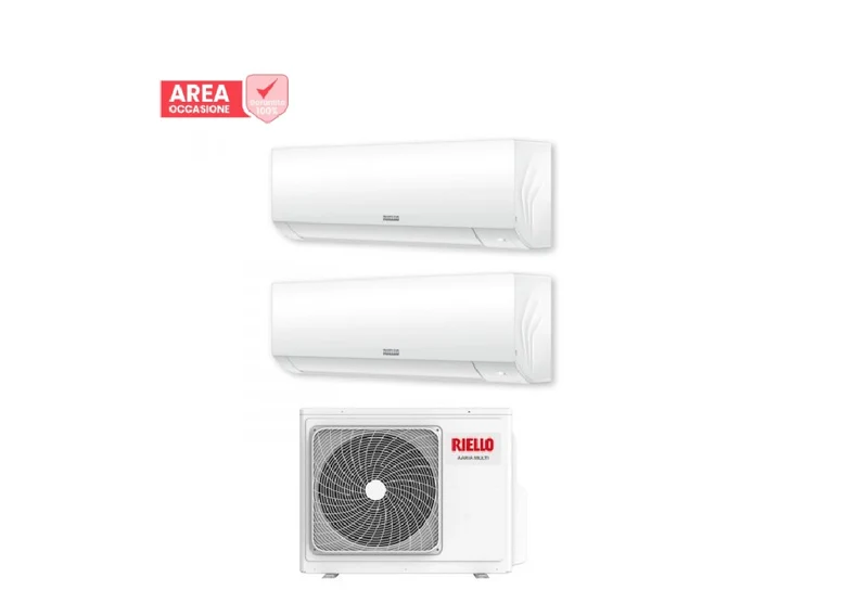 AREA OCCASIONI 2508 Climatizzatore Condizionatore Riello Dual Split Inverter serie AARIA PLUS I 9+9 con AARIA MULTI 250 PI R-32 Wi-Fi Integrato 9000+9000
