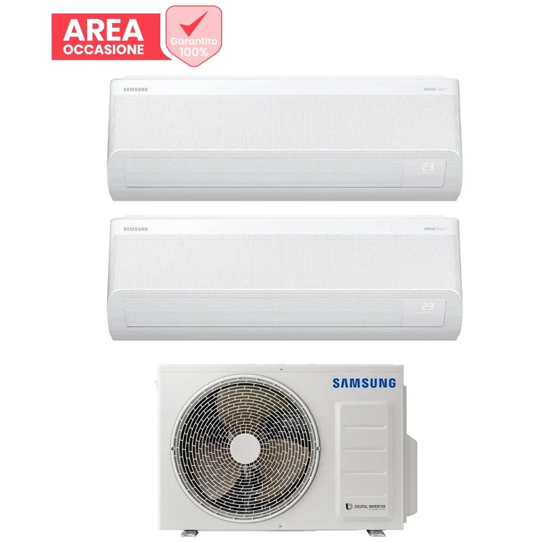 AREA OCCASIONI 2586 Climatizzatore Condizionatore Samsung Dual Split Inverter serie WINDFREE AVANT S2 9+12 con AJ050TXJ2KG R-32 Wi-Fi Integrato 9000+12000