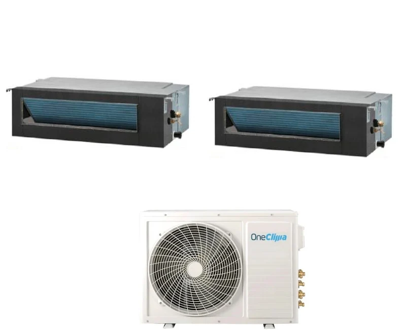 Condizionatore OneClima Dual Split Canalizzato 12+12 con MLT27x3/Y24 R-32 Wi-Fi Optional con Telecomando di Serie Incluso