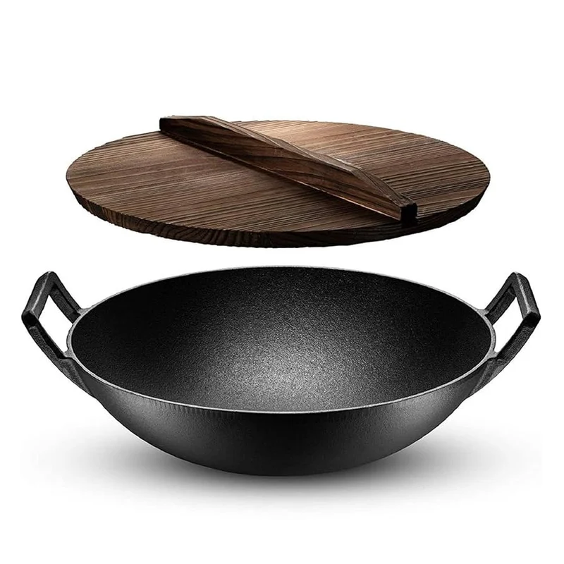 Wok Ghisa SCONOSCIUTO 30cm Per Friggere Saltare Cuocere