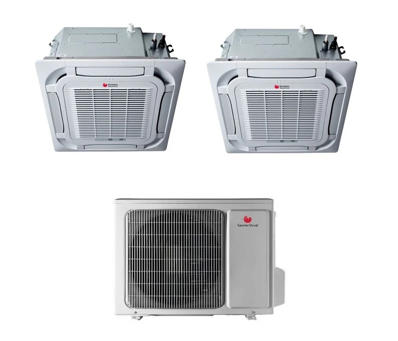 Condizionatore Dual Split Hermann Saunier Duval Cassetta 4 Vie VivAir UNI COMFORT 12+12 con SDH 19-080 MC4NO R-32