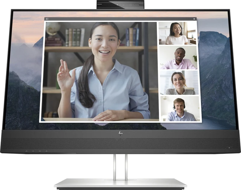 HP Monitor Videoconferenze HPE24mvG4 23.8" Full HD 1920x1080 Webcam 5MP Nero/Argento