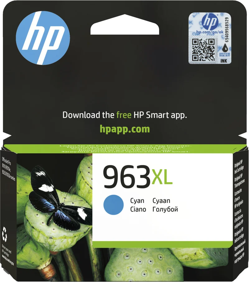 HP 963XL Cartuccia Inchiostro Originale Ciano Alta Capacità per OfficeJet Pro 9000