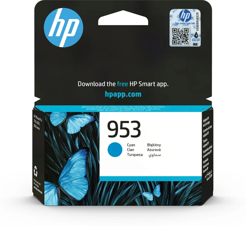 HP Cartuccia Inchiostro 953 Ciano Originale 630 pagine F6U12A per OfficeJet Pro