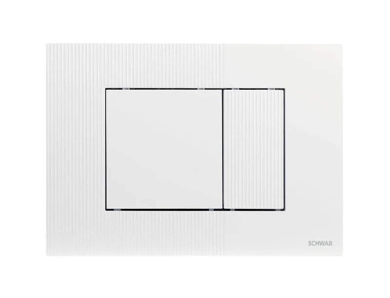 Placca doppio scarico SCHWAB mod. METIS per cassetta di scarico UP 199 cod. P41-0130-0250 bianco