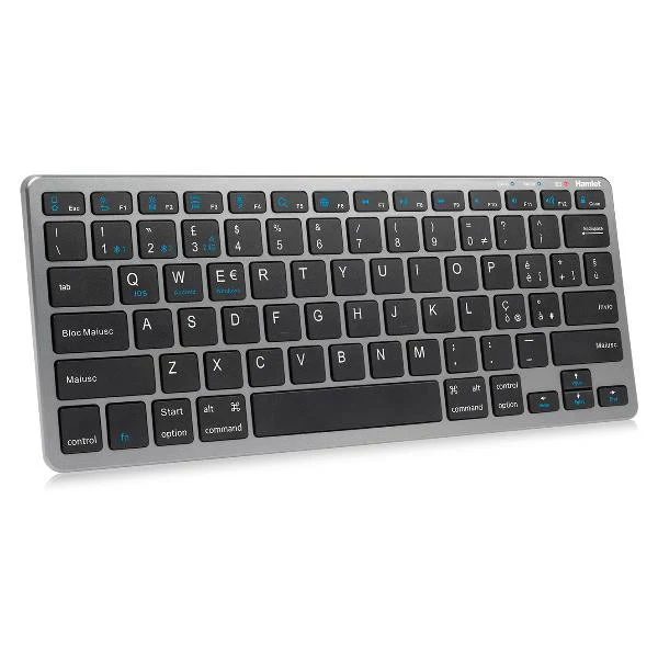 Hamlet XKK400CWB-IT Tastiera Compatta Wireless RF 2.4GHz e Bluetooth QWERTY Italiano Nero