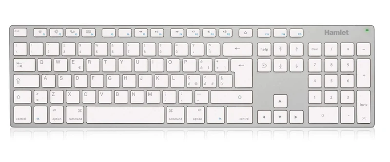 Hamlet XKKITA-MCU Tastiera Estesa USB Mac Alluminio Argento Layout Italiano con Tastierino