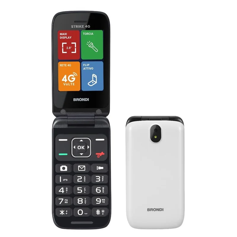 BRONDI STRIKE Cellulare 4G Dual SIM Display 2.8 pollici Grigio chiaro