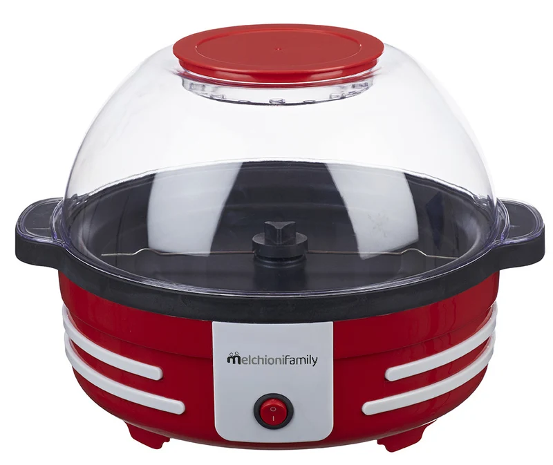 Melchioni Macchina per Popcorn 850W Rossa Antiaderente con Interruttore On/Off