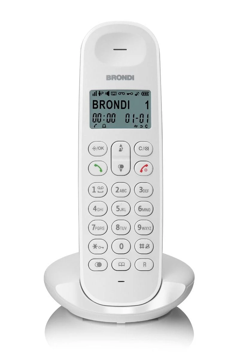 Brondi Lotus Telefono cordless ECO DECT, raggio 50m, espandibile fino a 5 portatili