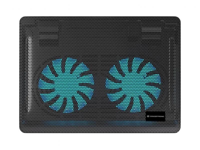 Conceptronic CNBCOOLPAD2F Pad di Raffreddamento per Laptop 2 Ventole 12,5 cm USB fino a 15,6" Nero