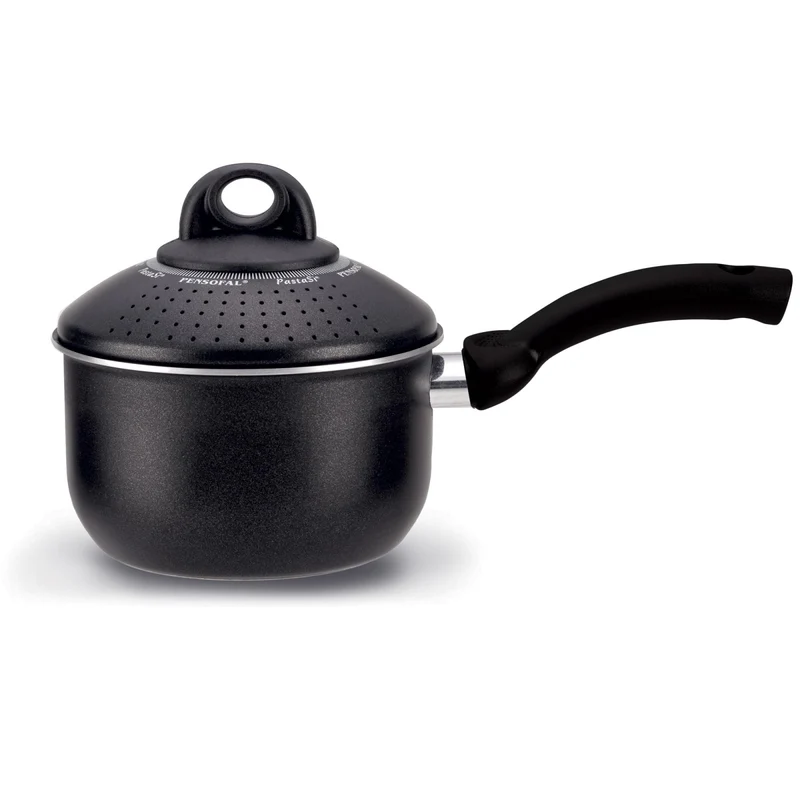 Pensofal Pentola PastaSì Baby BioStone® Antiaderente Effetto Pietra con Coperchio Colapasta Induzione 16 cm 1,5 L
