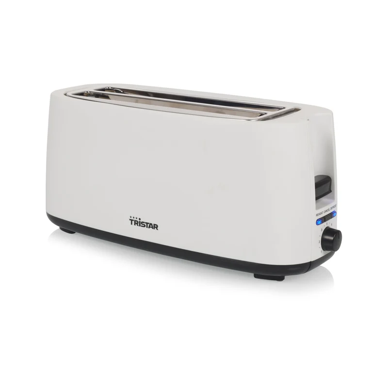 Tristar BR-1057 Tostapane 4 Fette 2 Slot Lunghi 7 Livelli di Doratura 1400W Bianco