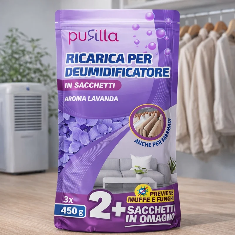 Ricarica Assorbiumidità Lavanda 3 Buste Da 450 Gr