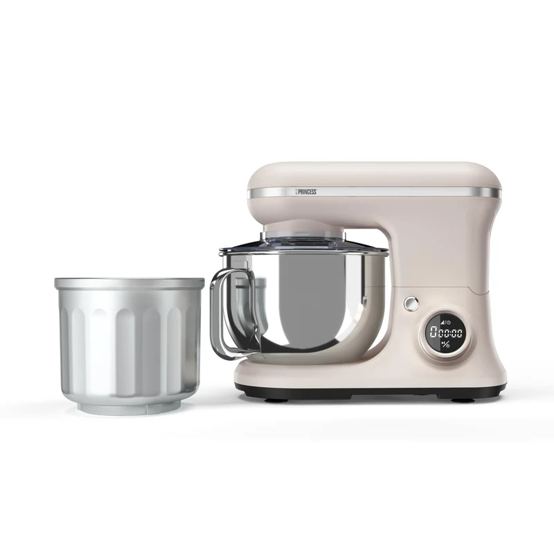 Princess Robot da Cucina 2-in-1 Nordic Digital 220138, Planetaria 5 L Inox + Gelatiera 1,4 L, 1200 W, 8 Velocità, Controllo Digitale