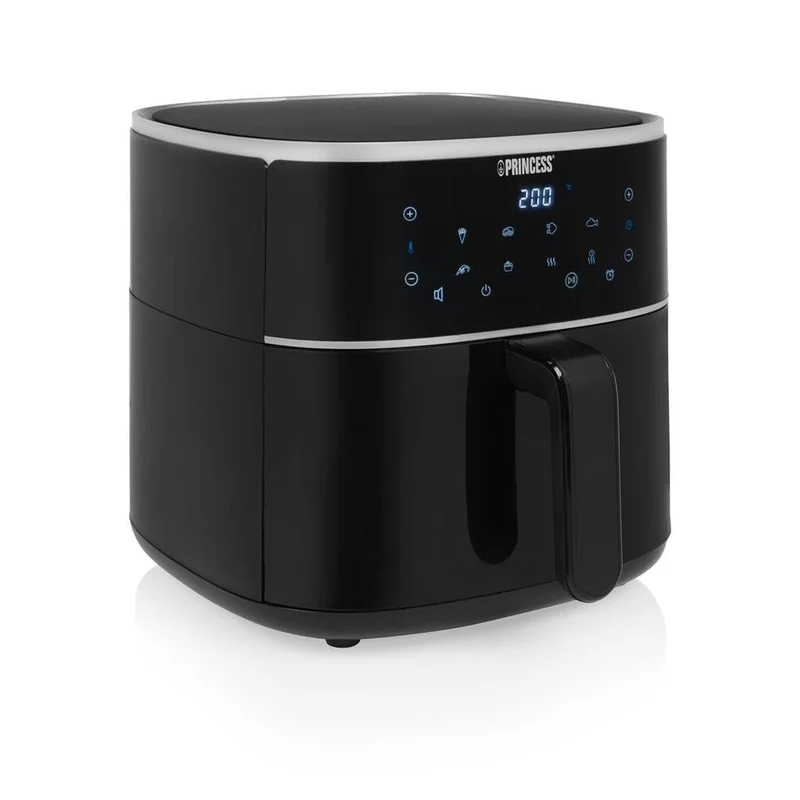 Princess Friggitrice ad Aria 182463 6L 1500W Display Digitale Antiaderente Timer 60 min Nero/Acciaio Inox