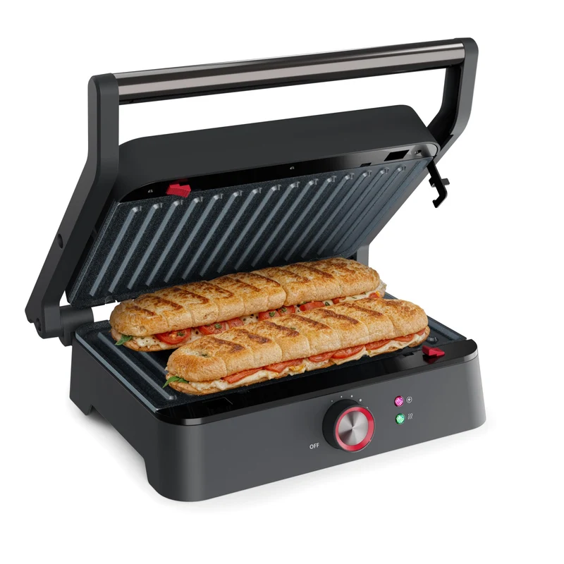 Princess Grill a Contatto 117502 1500W Piastre Rimovibili Apertura 180° Termostato Regolabile Acciaio Inox