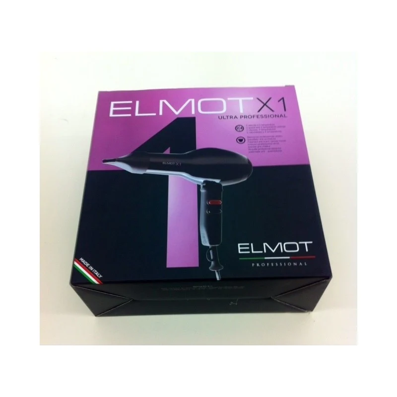 ELMOT Asciugacapelli Professionale X1 2000W 2 Velocità 4 Temperature Made in Italy
