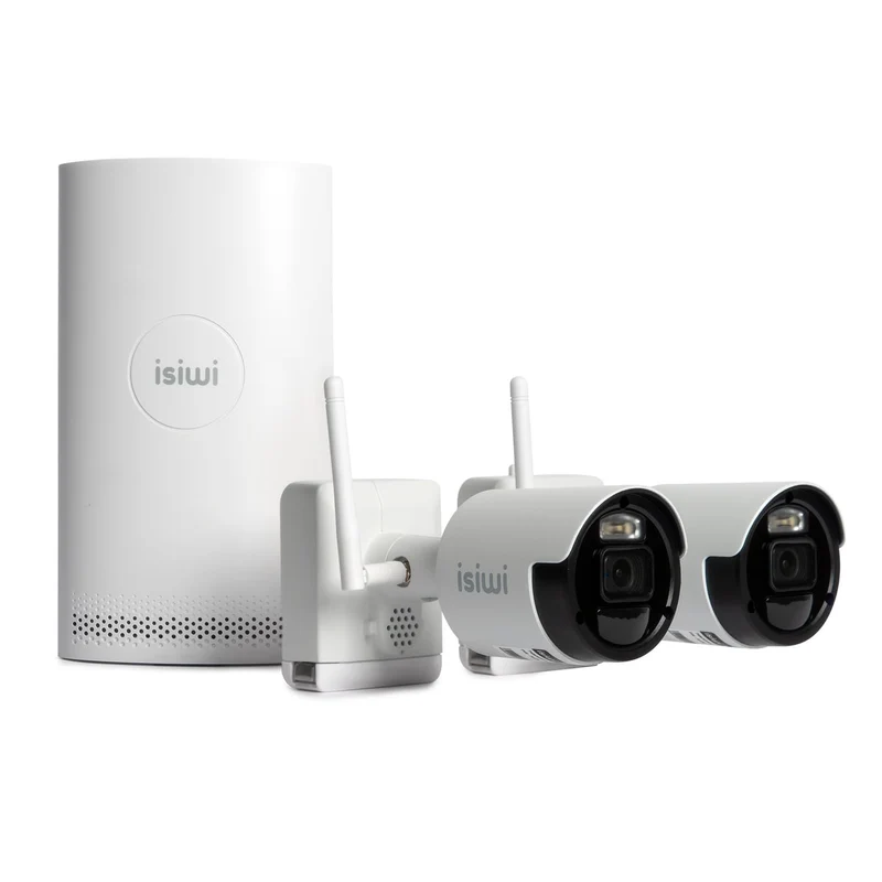ISIWI Kit videosorveglianza WiFi 4MP 2 telecamere a batteria rilevamento movimento