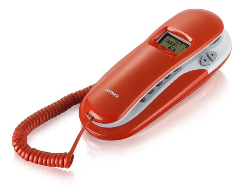Brondi KENOBY CID Telefono analogico Identificatore di chiamata Rosso Bianco LCD
