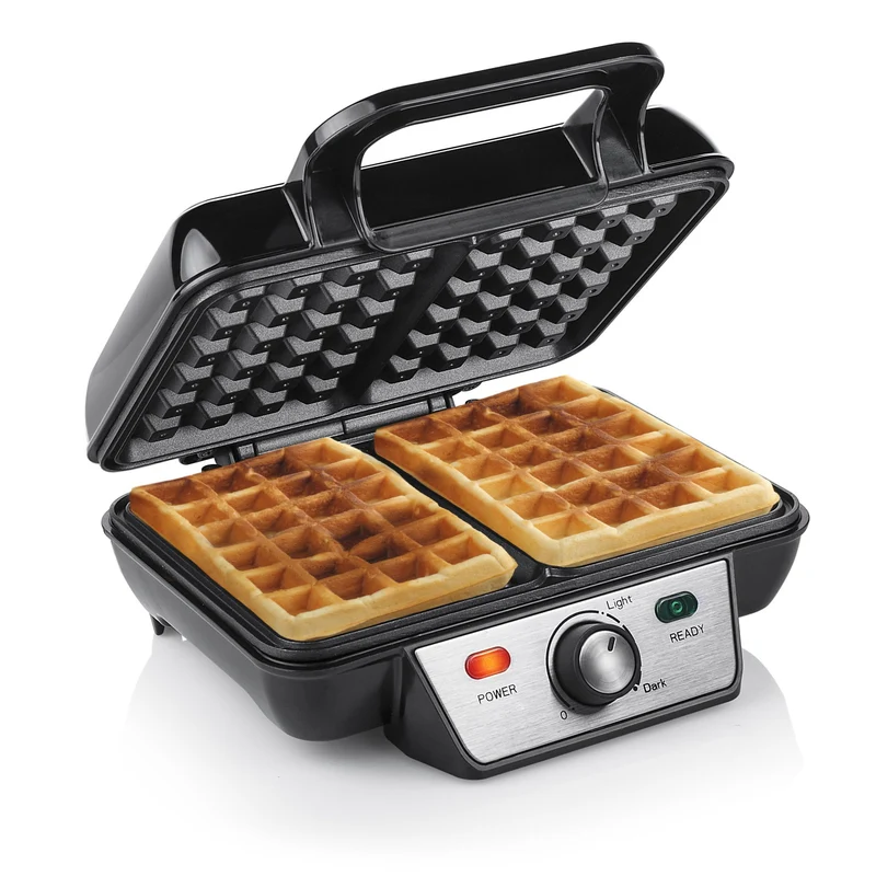 Tristar Cialdiera per Waffle WF-2195 1000W Antiaderente Acciaio Inox Nero 2 Waffle