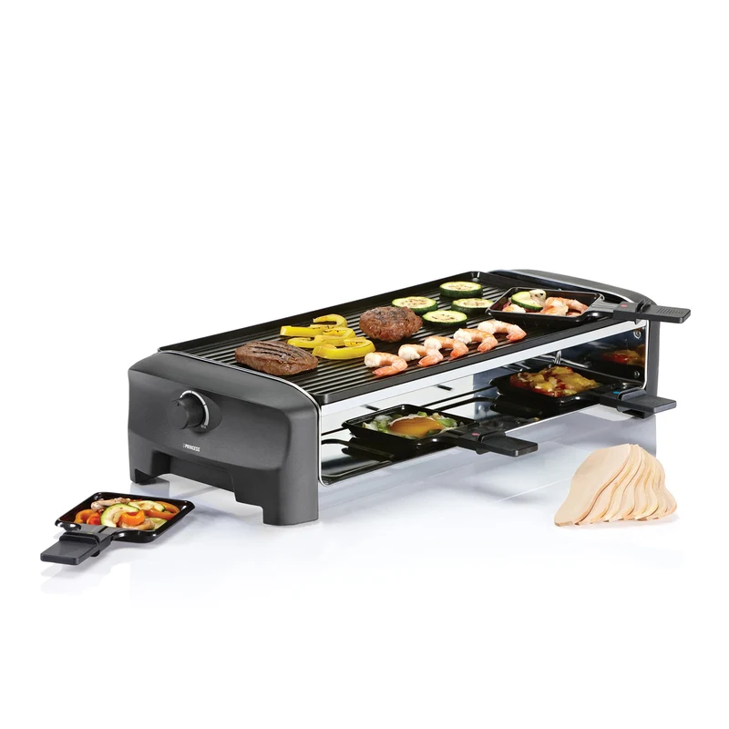 Princess Raclette Grill Teppanyaki Party 162840 8 Persone 1200W Nero