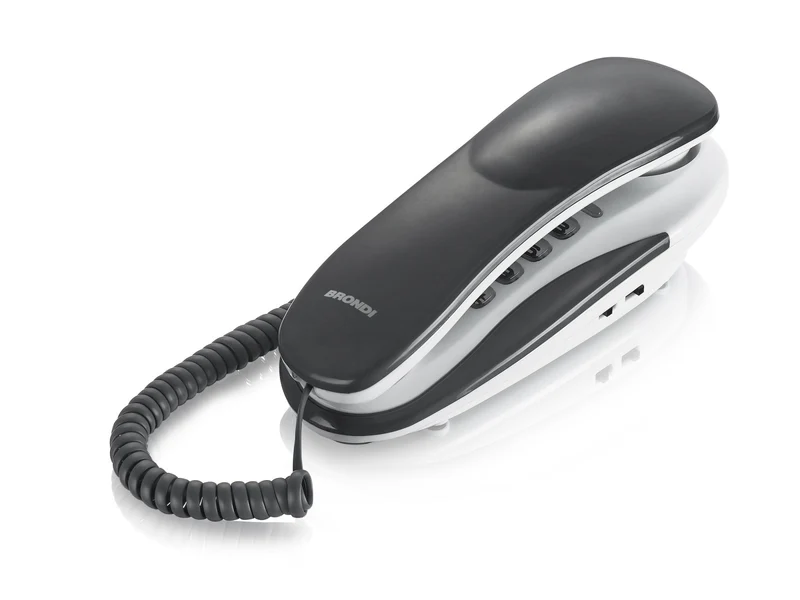 Brondi Kenoby Telefono Analogico con Cornetta Cablata Grigio e Bianco