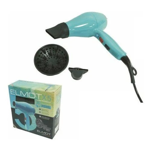 Elmot Phon X5 Asciugacapelli Professionale Verde Caraibi 2100W Compatto Turbo